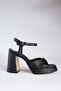 Black Platform Heeled Women's Shoes M404100109 - 7
