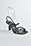Black High Heeled Women's Shoes K404571109 - 5