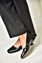 T 590122611   Crocodile Printed Black Thick Heel Women's Shoes - 2