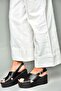 P555327503 Black Genuine Leather Wedge Heeled Women's Shoes - 4