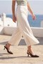 Women's Stiletto Pointed Toe Gold Chain Detailed Classic Heeled Shoes Nigos Brown Croco - 4