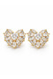 Brass Gold Color Zircon Stone Heart Model Women's Earrings