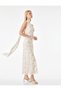 Slim Fit Asymmetrical Cut Floral One-Shoulder Midi Tulle Dress with Scarf Detail - 2