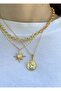 Women's Gold Color 3 Pieces Pinterest Necklace - 3