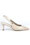 Magnolia Flexible Soft Non-Slip Sole (4 cm) Beige Patent Leather Open Elastic Women's Heeled Shoes - 5