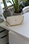 Women's Cream Chain Detailed Strap Shoulder Bag - 2