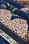 Navy Blue Mihrap Tulip Pattern Embossed Special Woven Prayer Rug - 2