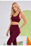 Women's Sports Bra with Cross Back and Adjustable Straps - Burgundy