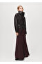 Maxi Flap Detailed Leather-Look Jacket - 2