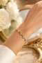 Hearted Polar Star Embroidered Women's Bracelet Gold Color Brass