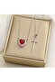 Red Heart and Sword Detail Double Necklace (45 cm) - 2