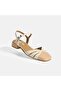Women's White Slingback Leather Casual Shoes - 5