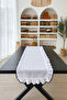 Shine White Linen Heryeri كشكش التطريز مفصلة مستطيلة عداء 40CMX120CM - 2