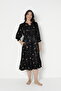 Women's Jacquard Satin Cotton Viscose Fabric Patterned Dress 35049 - 7