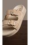 Home Outdoor Anatomical Sole Comfortable Double Buckle Women's Suede Slippers 3cm - 4