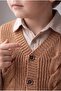 Boy's Stitch-Free Premium Knitwear Vest V-Neck Buttoned Hair Knitting Patterned - 4