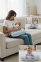Series White Blue Breastfeeding Pillow - 3
