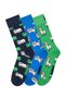 Happy Socks Men's Multi-Colored Patterned 3-Piece Cotton Socks Set P003366 - 2