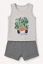 0-18 Months Baby Boy Kids Dinosaur Print Tank Top Shorts Summer 2-Piece Set Gray 3562 - 2