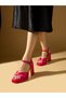 Fuchsia Satin Heeled Women's Evening Dress Shoes
