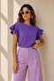 Women's Purple Sleeve Ruffle Camisole T-Shirt TSH-19000417 - 3