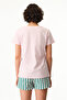 Women Olive You Short Sleeve Shorts Multicolour Pyjama Set - 3