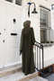 Cuffed V Roba Ruched Detail Crepe Ferace Khaki - 7