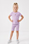 Lilac Strawberry Embroidered Camisole Shorts Girl's Double Set - Alina
