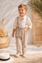 Baby Summer Salopet Set with Bow Tie and Hat, Cream 1-4 Years
