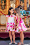 Strappy Floral Patterned Girl's Dress - 3