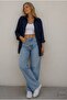 Γυναικείο μακρυμάνικο μπλουζάκι μπλε Navy Oversize Basic - 5