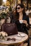 Brown Gold Buckle Detail Stylish Women's Arm Sleeve Bag Si |   Brown Mt1544 - 4