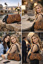 Brown Gold Buckled Zebra Patterned Women Shoulder Bag |   Brown Mt1606 - 3