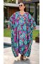 Compatible for Size Range 58 to 70 V-Neck Extra Large Oversize Cotton Viscose Summer Dress - 3