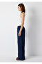 Linen Blend Navy Blue Trousers 1011269-82318 - 4