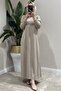 Collar and Ankle Stripe Detailed Dress