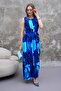 Women's Patterned Sleeveless Belted Jumpsuit 250587 - - 2