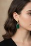 Green Colored Bead Design Earrings