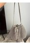 Lena Gray Knitted Shoulder Bag – Casual Women's Bag with Drawstring Design - 4