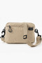 Unisex 4-Compartment Parachute Fabric Adjustable Crossbody Bag Si-6012 Cream