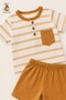 Baby Boy Set - Kids' Set - Top and Shorts Set with Striped Buttons and Pocket Detail - 6