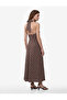 X Melis Ağazat - Viscose Fabric Halter Neck Flared Striped Dress - 2