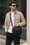 C72 Black Horizontal Steel Case Men's Hand and Shoulder Bag