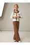 Girl's Pearl Buttoned Knitwear Cardigan Solid Color Knitwear Trousers 2-Piece Set - 2