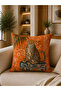 4-Piece Decorative Throw Pillow Cover 43X43 cm and Runner 40X140 cm Tropical Patterned Living Room Set - 4