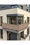 Brown-Cream 4-Sided Lace-Up Balcony Iron Screen Curtain, Durable Iron Screen Covering Tarpaulin That Provides Privacy