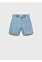 Denim Bermuda Shorts with Pleats - 3