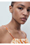 Palm Print Halter Neckline Dress - 6