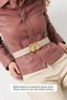 Infinity Gold Buckle Ecru Women's Belt 3.5 cm - 3