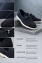Men's Genuine Calfskin Leather Si Navy Blue Towel Nubuck Buckled Men's Loafers Casual & Classic Shoes - 3